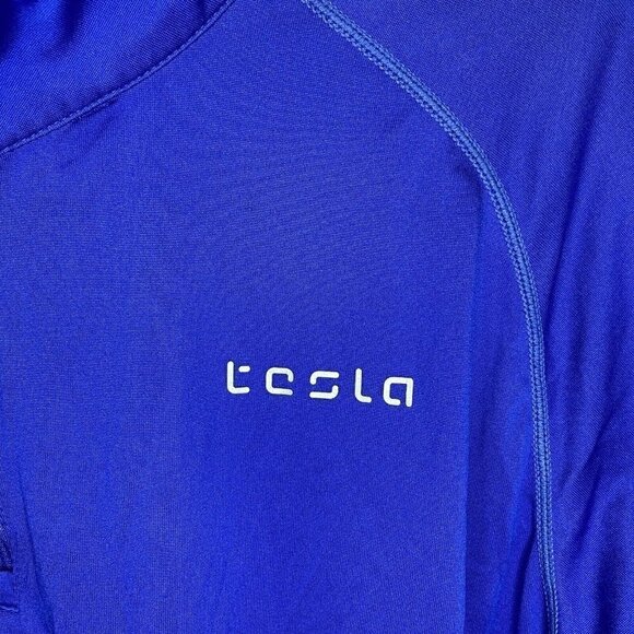 Tesla Men's 2XL 1/4 Zip Pullover Long Sleeve Shirt Quick Dry Base Layer Blue - Picture 3 of 5